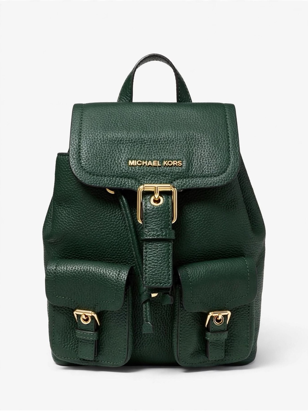 MICHAEL KORS Susie Dark Green Pebbled Leather w/ gold hardware. (Barely used)